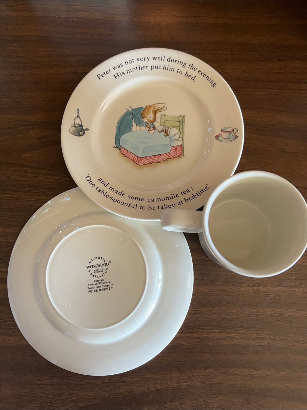 Wedgwood Peter Rabbit Child’s Mug and Multicolor Childs Plates 2 Set